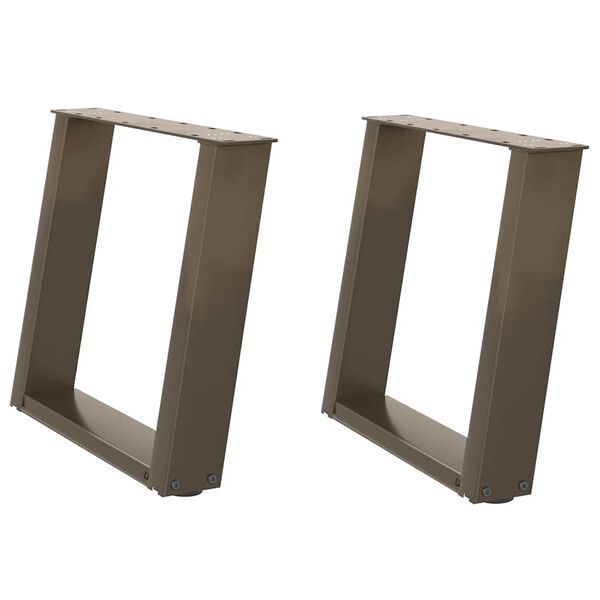 vidaXL Soffbordsben U-formade 2 st naturst&aring;l 50x(42-43) cm st&aring;l