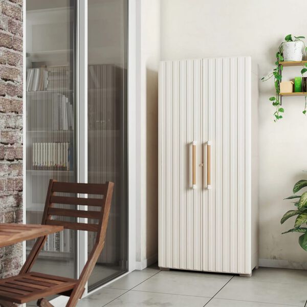 Keter Förvaringsskåp mångsidigt Groove beige och sandfärgat