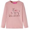 vidaXL T-shirt med l&aring;nga &auml;rmar f&ouml;r barnrosa 128