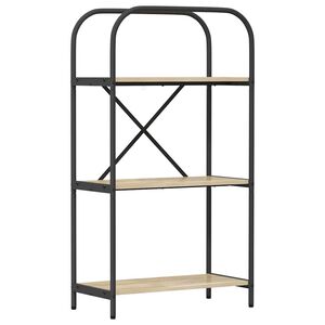 vidaXL Hyllsystem 3 niv&aring;er 60 x 30 x 109 cm Konstruerat tr&auml; Sonoma-ek