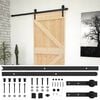 vidaXL Skjutd&ouml;rr 80 x 210 cm Massiv furu Naturlig och svart