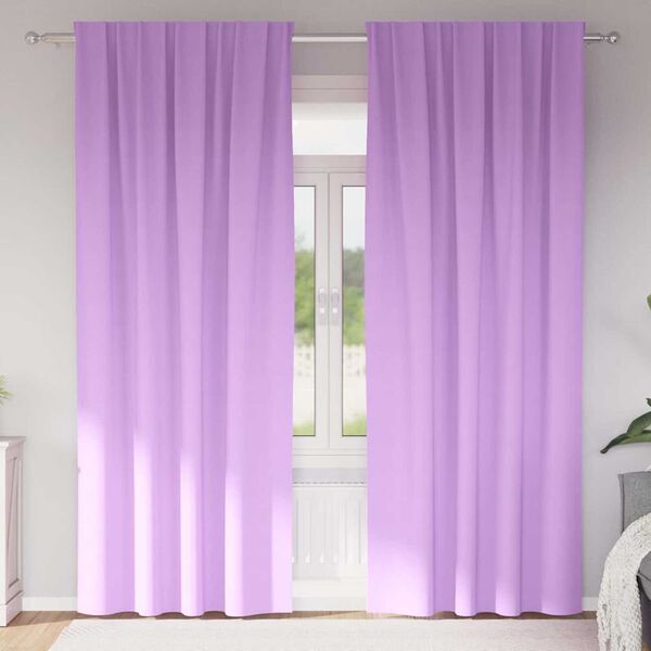 vidaXL Mörkläggningsgardiner med Ringar 2 pcs Lila 245 x 140 cm