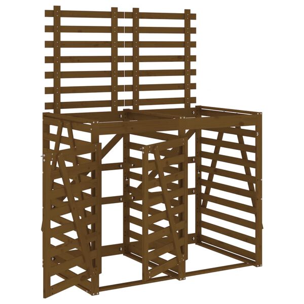 vidaXL Skjul f&ouml;r tv&aring; sopk&auml;rl honungsbrun massiv furu