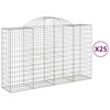 vidaXL Gabioner b&aring;gformade 25 st 200x50x120/140 cm galvaniserat j&auml;rn