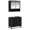 vidaXL Badrumsm&ouml;belset 2 st Svart Ek 65 x 33 x 60 cm Konstruerat tr&auml;
