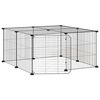 vidaXL Husdjursbur svart 12 paneler 70x70x35 cm st&aring;l