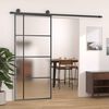 vidaXL Skjutdörr frostat ESG-glas och aluminium 90x205 cm svart