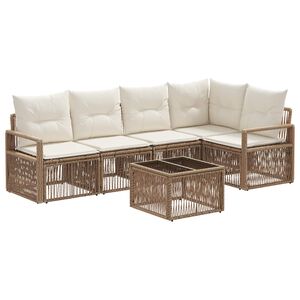 vidaXL Tr&auml;dg&aring;rdsoffset 6 pcs Beige konstrotting