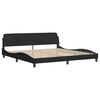 vidaXL Bed Frame without Mattress "Hvar" Black 200x200 cm Fabric