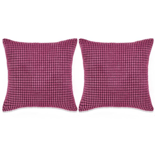 vidaXL Kudde 2 st velour rosa 45x45 cm