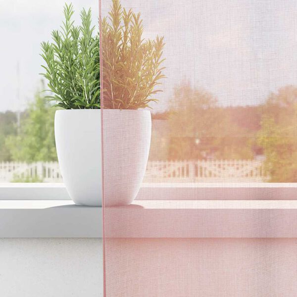 vidaXL Voile gardiner med genomföringar 2 st ljusrosa 140x260 cm