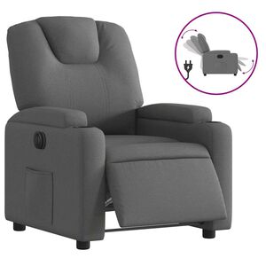 vidaXL Elektrisk reclinerf&aring;t&ouml;lj m&ouml;rkgr&aring; tyg