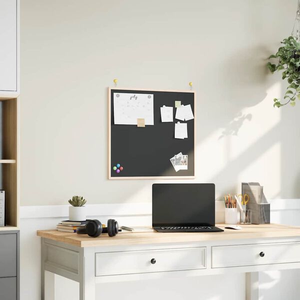 vidaXL Griffeltavla med massiv fururam svart 60x55 cm