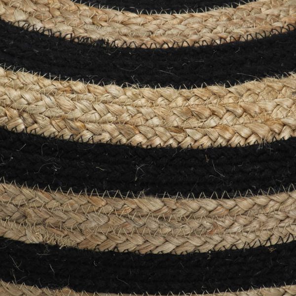 vidaXL Handgjord sittpuff svart 40x45 cm jute