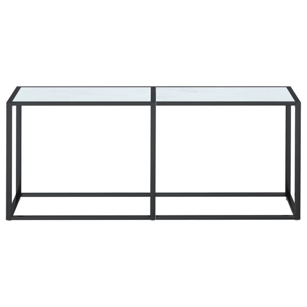 vidaXL Konsolbord vit marmor 180x35x75,5 cm härdat glas