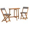 vidaXL Bistroset med kudde 3 pcs Olivenatur Massivt Akaciatr&auml;