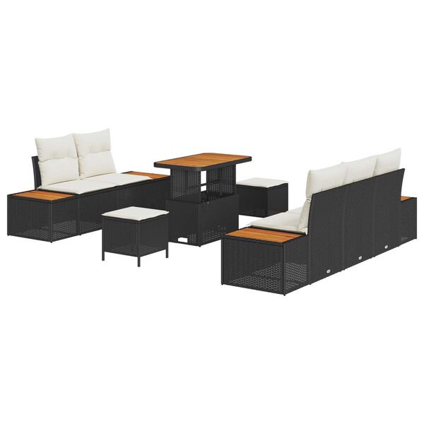 vidaXL Tr&auml;dg&aring;rdsoffset 8 pcs Svart konstrotting