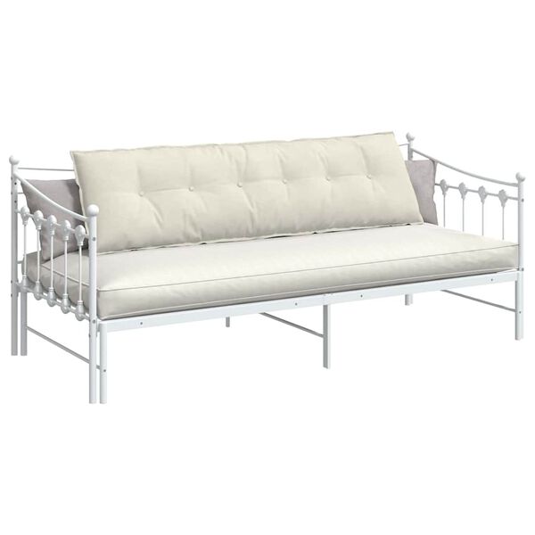 vidaXL Ryggkudde Kr&auml;m 180 x 50 cm Kordread tyg