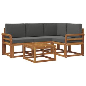vidaXL Utomhussoffset med kudde 5 pcs Naturlig och Antracit