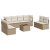 vidaXL Soffgrupp f&ouml;r tr&auml;dg&aring;rden med dynor 9 delar beige konstrotting