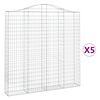 vidaXL Gabioner b&aring;gformade 5 st 200x30x200/220 cm galvaniserat j&auml;rn