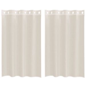 vidaXL Voile gardiner med genomf&ouml;ringar 2 st gr&auml;ddvita 140x175 cm