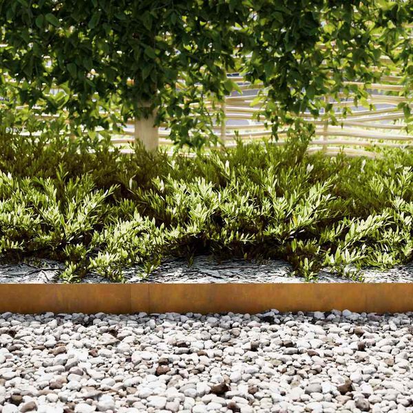 vidaXL Kant f&ouml;r gr&auml;smatta 30 pcs Brun 100 x 0,05 x 20 cm