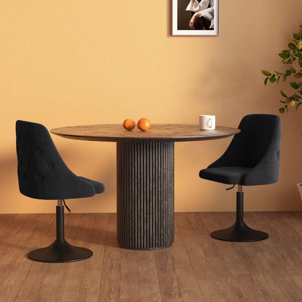 vidaXL Matstolar 2 st svart sammet