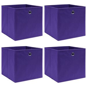 vidaXL F&ouml;rvaringsl&aring;dor 4 st lila 32x32x32 cm tyg