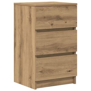 vidaXL S&auml;ngbord med 3 l&aring;dor hantverksm&auml;ssig ek 39x35x65 cm