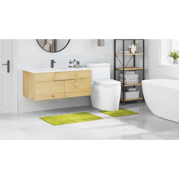 vidaXL Antisklid badmatta set 2 pcs Grön PP