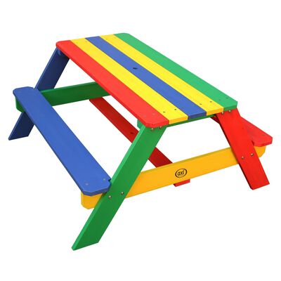 AXI Picknickbord för barn Nick med parasoll flerfärgad