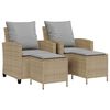 vidaXL Soffgrupp f&ouml;r tr&auml;dg&aring;rd med dynor 4 delar beige konstrotting