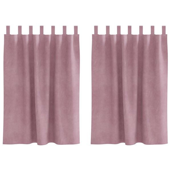 vidaXL Mörkläggningsgardiner 2 pcs Mörkrosa 140 x 140 cm Sammet