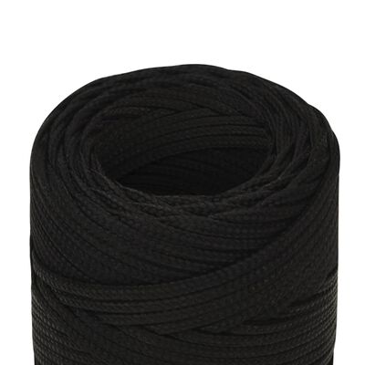 vidaXL Rep svart 2 mm 100 m polyester