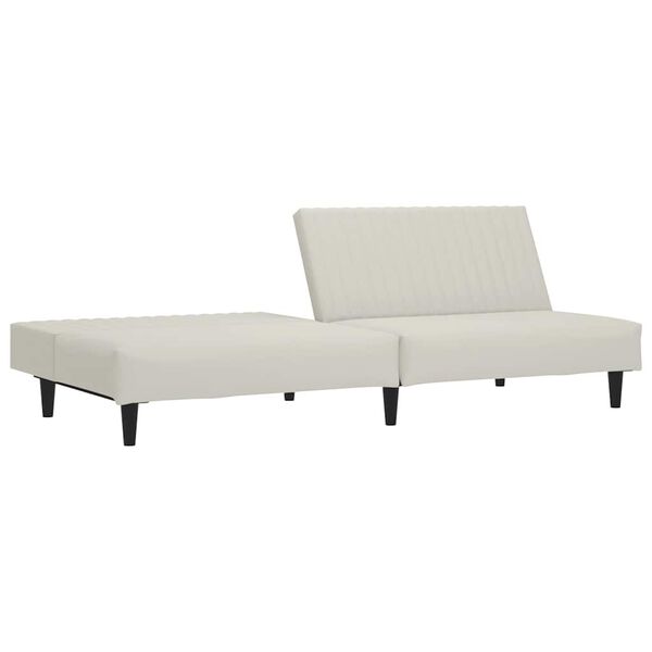 vidaXL Bäddsoffa 2-sits gräddvit sammet
