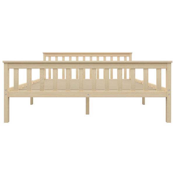 vidaXL Sängram utan madrass naturfärgad massiv furu 160x200 cm