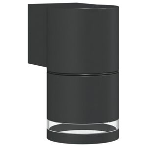 vidaXL Utomhusv&auml;gglampor 2 st svart gjuten aluminium
