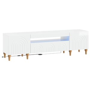 vidaXL LED TV-sk&aring;p ALKMAAR 153 x 35 x 43 cm Vit h&ouml;gglans