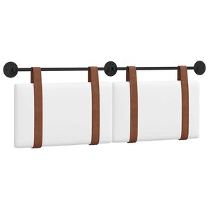 vidaXL H&auml;ngande Huvudgavel V&auml;ggmonterad Vit 130 x 55 x 5 cm Antik PU