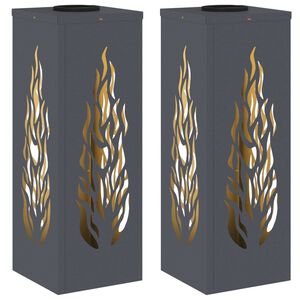 vidaXL Solar LED Stig Ljus 2 pcs Antracit Kallvalsat st&aring;l