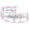 vidaXL S&auml;ng med bokhylla utan madrass 120x190 cm massiv furu