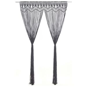 vidaXL Gardin makram&eacute; antracit 140x240 cm bomull
