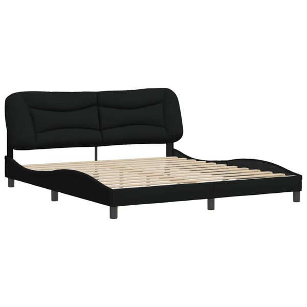 vidaXL Bed Frame without Mattress "Hvar" Black 180x200 cm Fabric