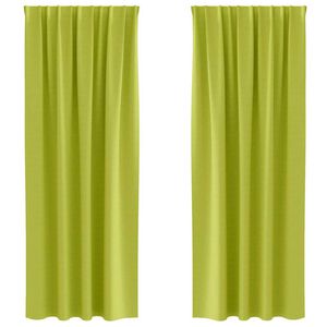 vidaXL M&ouml;rkl&auml;ggningsgardiner med Ringar 2 pcs Gr&ouml;n 225 x 140 cm