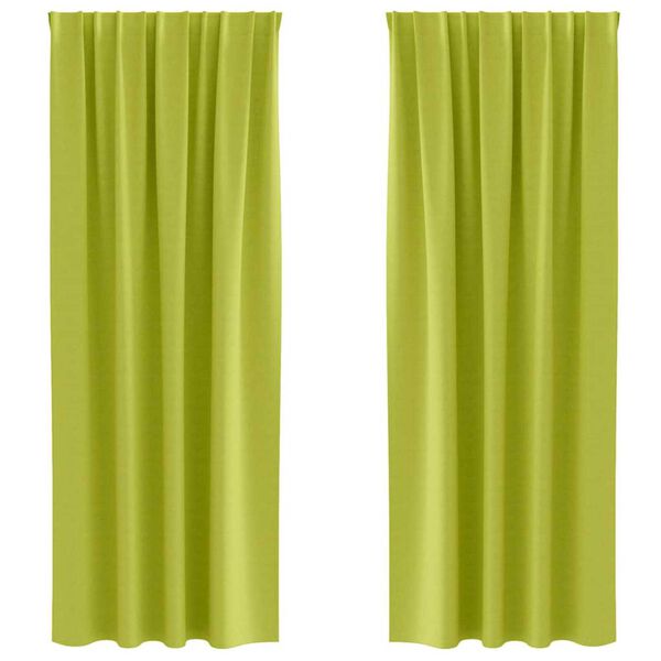 vidaXL M&ouml;rkl&auml;ggningsgardiner med Ringar 2 pcs Gr&ouml;n 225 x 140 cm