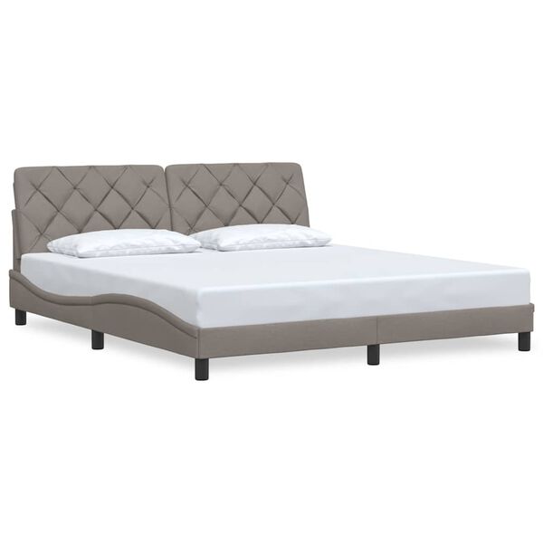vidaXL Bed Frame without Mattress Taupe 180x200 cm Fabric