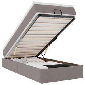 vidaXL Ottoman s&auml;ngram med madrass taupe 90x200 cm tyg