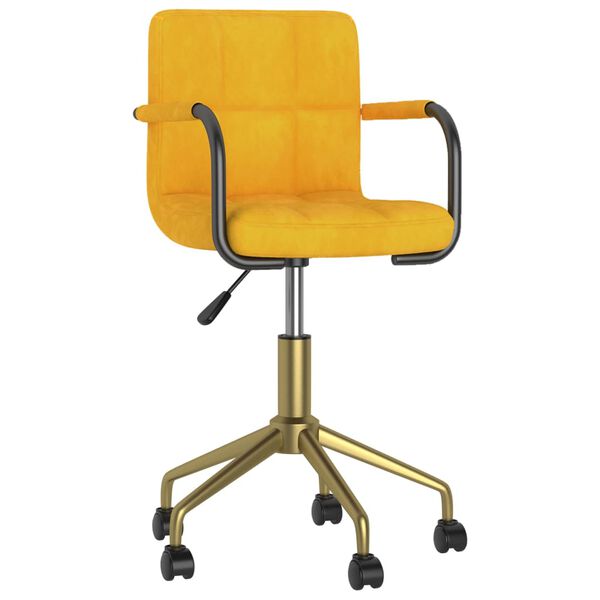 vidaXL Snurrbar matstol senapsgul sammet