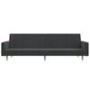 vidaXL B&auml;ddsoffa 2-sits med fotpall m&ouml;rkgr&aring; tyg